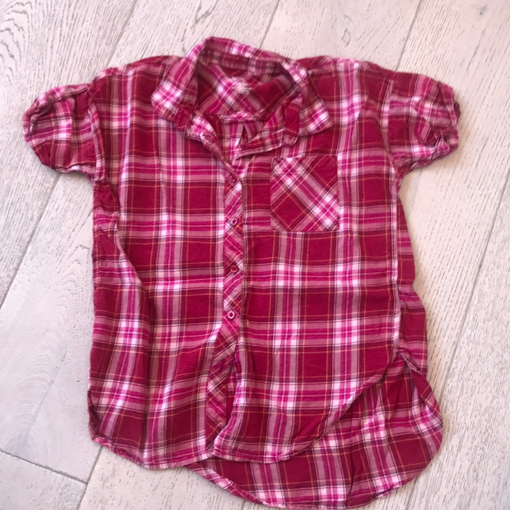 Wonder nation girls 10-12 red flannel shirt sleeve